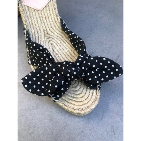 NEW LOEFLER Randal Tessa Espadrille Wedge Polka Dot Sandals size 8.5 - Picture 10 of 10